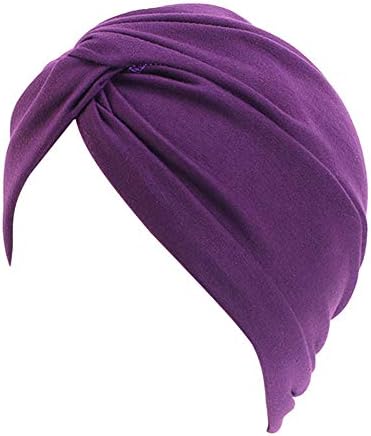 beauty YFJH Chemo Sleep Turban Headwear Scarf Beanie Cap Hat for Cancer Patient Hair Loss (Dark Purple)