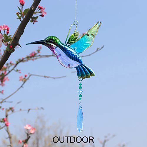 WEISIPU Crystal Suncatchers for Windows - Hummingbird Crystal Ball Prisms Hanging Crystals Ornament for Home Garden Office Wedding Christmas Decoration-Hummingbird - Thumbnail 2