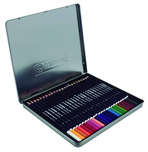 Lápis de Cor Artístico – STABILO Schwan Art – Estojo metálico com 24 cores – Em 24 cores