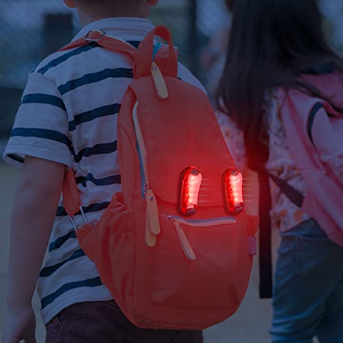 greate® LED Blinklicht Schulranzen - Leuchtclip klein, leicht & mit Klettband - LED Sicherheitslicht Schulranzen, Blink Licht, Licht Clip Kinder, Schulranzen Leuchtanhänger, Rucksacklicht Kinder