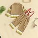 Thorn Tree Kids Firefighter Outfit Long Sleeve Jacket Suspender Pants Overalls Halloween Birthday Outfits Fall Winter Clothes (Khaki, 4-5T)
