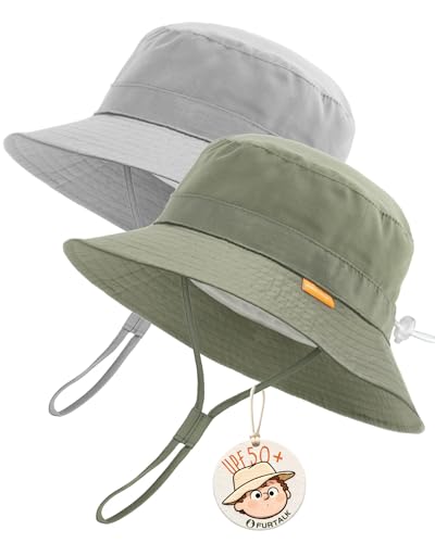 Image of FURTALK Baby Sun Hat Toddler Boys Girls Bucket Hat for Kids 0-5 Years UPF 50+ Sun Protective Child Summer Beach Hats