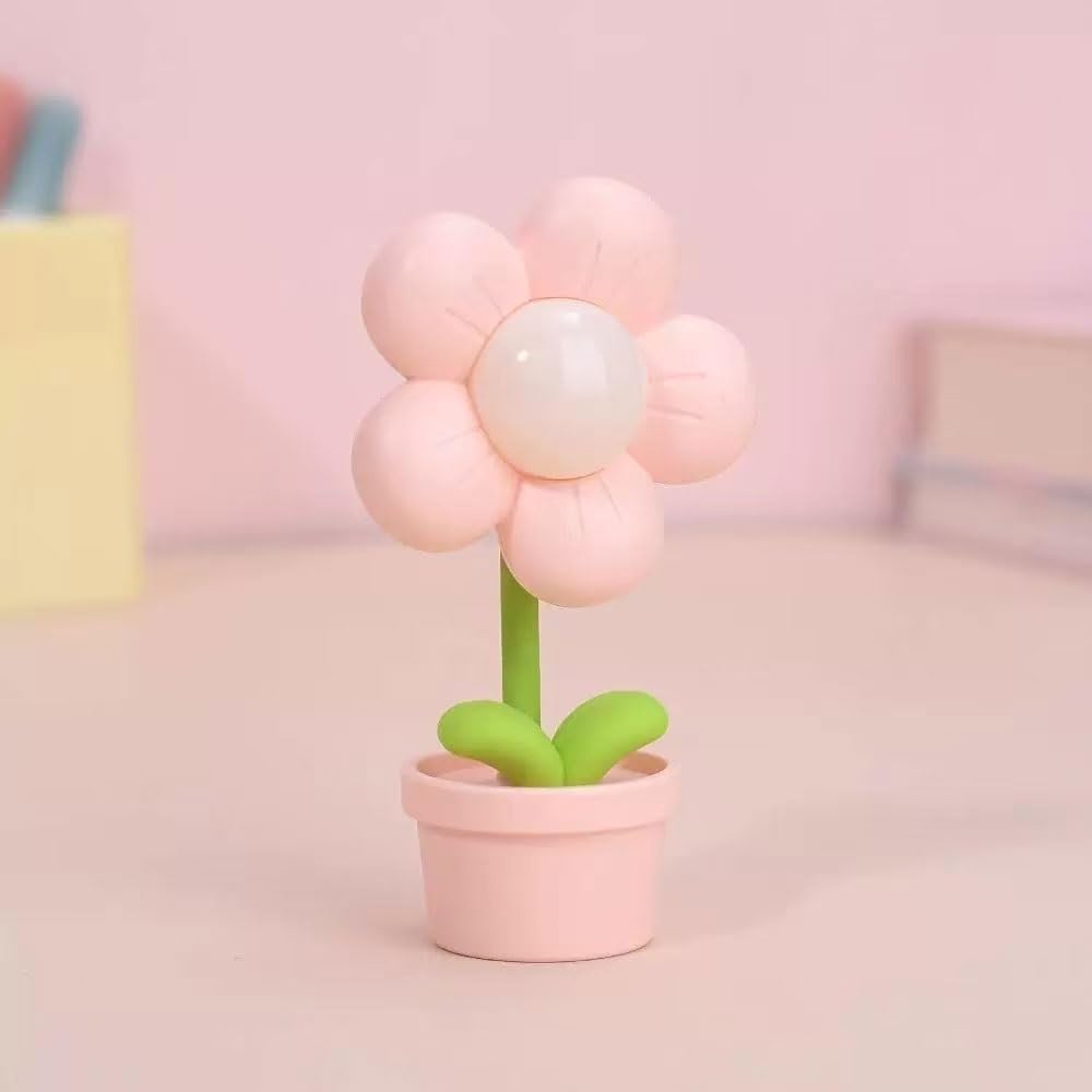 Desk Light Sunflower Night, Cute and Versatile Home Decor Decoration, Atmosphere Lamp Gift for Office(Pink)