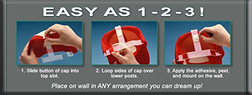 Cap Capers® Baseballkappen-Display; Wandmontierter Hutablage; Aufbewahrung und Organisation; (6 Stück) Ideal für Kappensammler Das ultimative Display für Baseballmützen