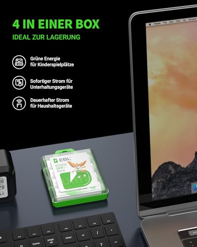 EBL AA Akku 2800mAh，NiMH Akkubatterien hohe Kapazität mit Aufbewahrungsbox 4 Stück – Ansicht 6