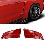 Pair Rear Quarter Panel Side Body Fenders Door Scoop Air Outlet Trim Compatible with for Ford Mustang 2015-2023 (Red)