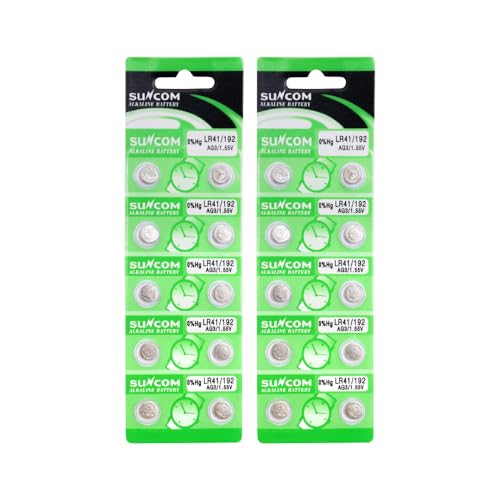 SUNCOM �A���J���{�^���d�r LR41 20�Z�b�g