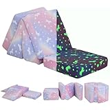 Magisches Nachtmotiv: Mit einem Pony- und Sternenmuster verziert, enthüllt dieses Kindersofa im Dunkeln einen leuchtenden Nachthimmel und Regenbogen, um die Fantasie der Kleinen anzuregen und eine träumerische Atmosphäre zu schaffen