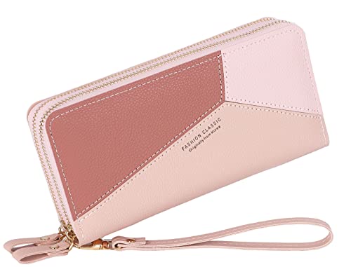 ▲ Materiale in pelle PU - Morbida pelle sintetica con chiusura, design alla moda e finiture pulite per garantire un portafoglio resistente all'usura e un design elegante e raffinato. con doppia zip e design multiscomparto, questo portafoglio da donna con cinturino alla moda mantiene le tue cose ben organizzate.