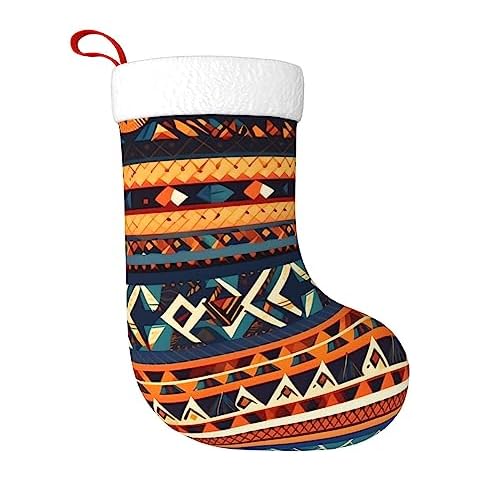 FRGMNT African National Patterns Print Christmas Stockings,Personalized Xmas Stockings, for Fireplace Hanging and Holiday Décor Cover
