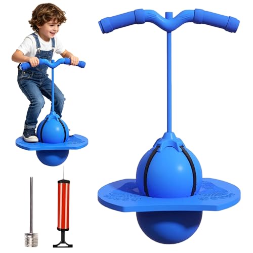Ballon Sautoir Équilibre Enfant Ballon Sauteur Pogo avec Poignée Pogo BallBallon Sauteur Balle de Saut en Plein Air avec Pompe Pour Garçons Filles et...