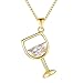 Produktbild Oce180anYlv Halskette Beauty Neck Fashion Frauen Wein Glas Pendant Cubic Zirconia Long Chain Necklace Schmuck