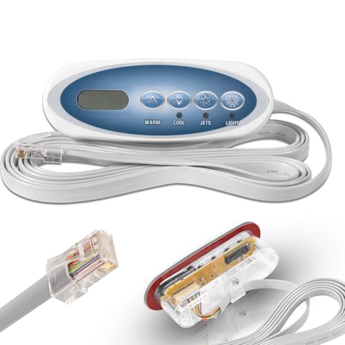 Bzumperyz 53238 Mini Oval Topside Control Panel for Balboa Heat Jacket System- 4 Buttons 7-Feet Cord with Phone Jack Connector