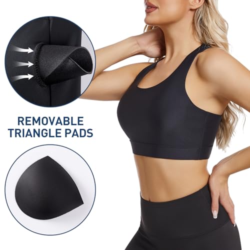 Women's Sports Bra Swim Bra Swimsuit Top Modest High Neck Bikini Bathing Suit Tops with Quick Dry UPF50+ Removable Padded4