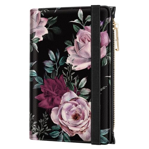 Portefeuille de voyage en cuir de qualité supérieure fleuri