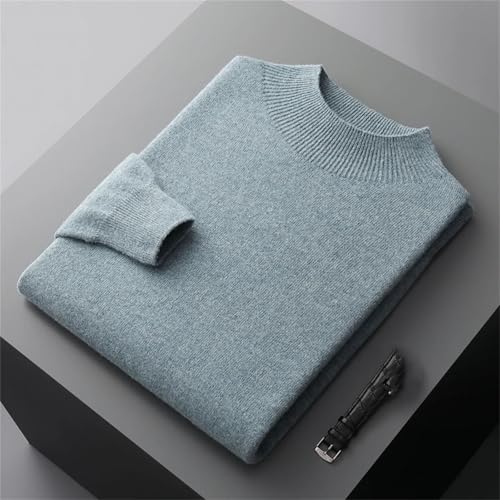 Men's Merino Wool Sweater Half Turtleneck Long Sleeve Knitted Pullover Basic Solid Color Casual Fashion Tops3