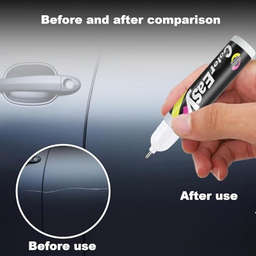 Black Touch Up Paint for Cars – 2-in-1 Automotive Paint Pen for Car Scratch Repair – Quick Dry Auto Paint Scratch Remover Rim Touch Up – Restores & Protects Vehicle