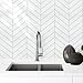 STICKGOO 10 Sheets Thicker Herringbone Peel and Stick Backsplash, 12.6”×9.7” Stick on Wall Tiles, Self Adhesive Tile Sticker for Kitchen Backsplash and Bathroom, White with Grey Grout