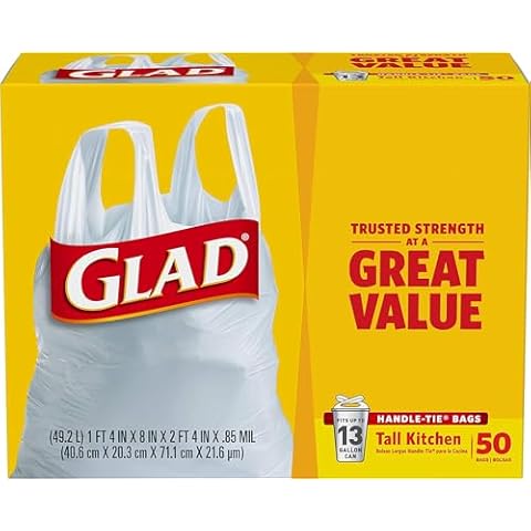 Glad 13 Gallon Kitchen Trash Bags Cover