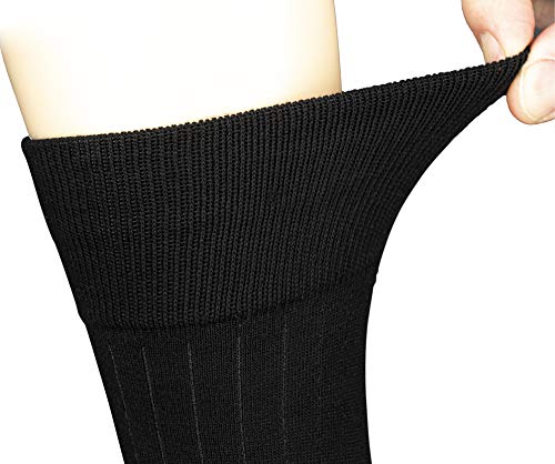 Mark Elliot Black Ribbed Crew Size Bamboo Dress Socks Natural Fiber, Highly Durable, Odor-Free (Size 10-13, Shoe Size 6-12)4