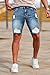 GINGTTO Men's Denim Shorts Fashion Jean Shorts for Men Blue 34