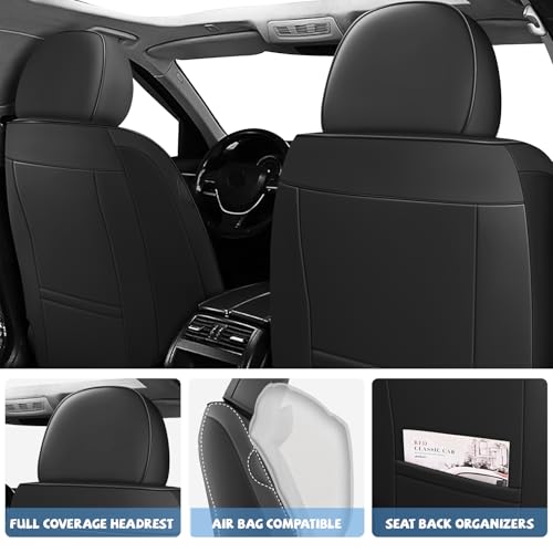 Image of Seat Covers for Chevy Silverado 1500 2007-2026 (Classic Black Luxury 5 Set)