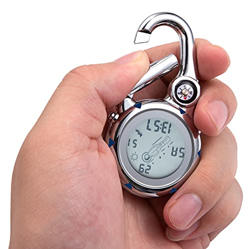 Image of JewelryWe Men Women Digital Clip Watch Mini Microlight Backpack Buckle Belt fob Watches for Rock Climbing Doctors Nurses Chefs for Mother's Day