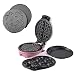 Produktbild SWJ-Waffles Makers SUNYAN 5 In 1 Multifunktionale Waffeleisen Mit Abnehmbaren Platten Home Waffelmaschine Donut Maschine Leicht Zu Reinigen (1000W),Pink-23 * 25 * 13cm