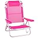 LOLAhome Silla Playa Plegable | Ligera Portátil | Baja y Reclinable de 4 Posiciones con cojín | para Camping, Piscina, Terraza o Jardín Rosa