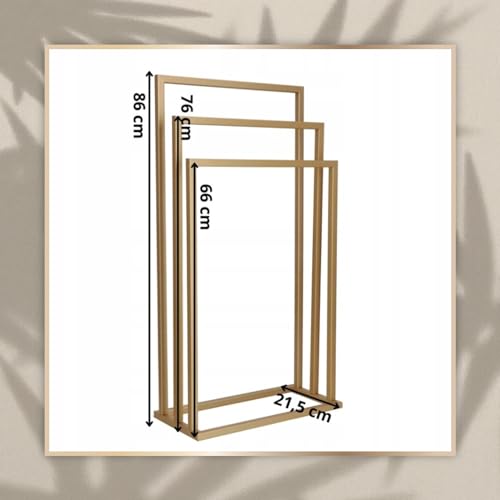 SPRINGOS Toallero de pie de metal, 86 cm de alto, 3 barras - imagen 4