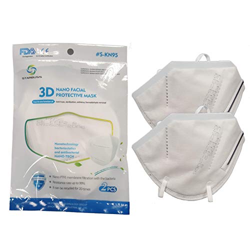 Preisvergleich Produktbild 2X AUPROTEC Wiederverwendbare Maske Gesichtsmaske Vlies Mundschutz Staubschutz mit Ohrschlaufen