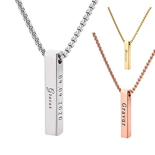 UHRENWELT Stabanhänger mit Kette und eigener Gravur Namen...