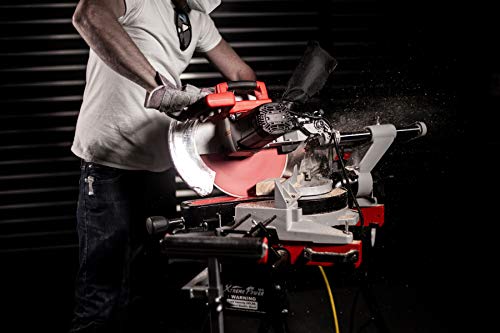 Xtremepowerus 12-Inch Sliding Compound Miter Saw, Blades, Precision Cut Blade Guard Build-In Dust Bag #TOP3