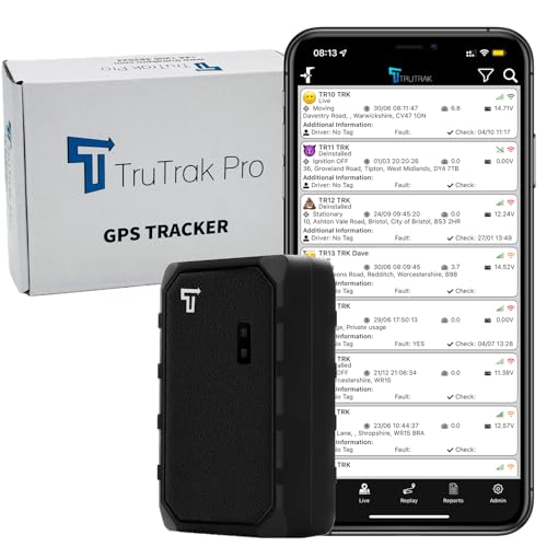 TruTrak Pro 4G – GAT23 4G Rechargeable Magnetic GPS Tracker – 14 Days Free – UK & Worldwide Real Time Portable Tracking Device – Car, Van, Motorbike, Caravan, Quad bike – Pay As You Go