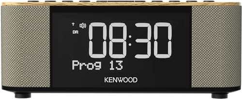 Kenwood CR-ST40DAB-M - Radiosveglia stereo con 3 sveglie, DAB+, FM, Bluetooth, USB, funzione di ricarica, grande display, dimmerabile a 5 livelli, 6 Watt RMS, memoria stazione, effetto legno - 2