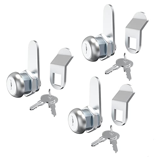 3 Pcs Tool Box Lock Mailbox Lock, 5/8" Cam Lock Keyed Alike, Replacement File Cabinet Lock With Keys Secure File Drawer Rv Truck Toolbox #TOP8