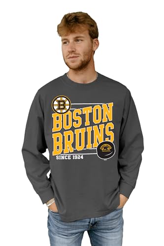 Boston Bruins NHL Officially Licensed Long Sleeve T-Shirt Throwback Club, Small