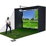 Studio Di Golf Indoor Tutto-In-Uno Anything Sports - Struttura Con Schermo D'impatto 4k E Rete - Kit Professionale Per Golf Simulator – 335cm×254cm×152,4 Cm