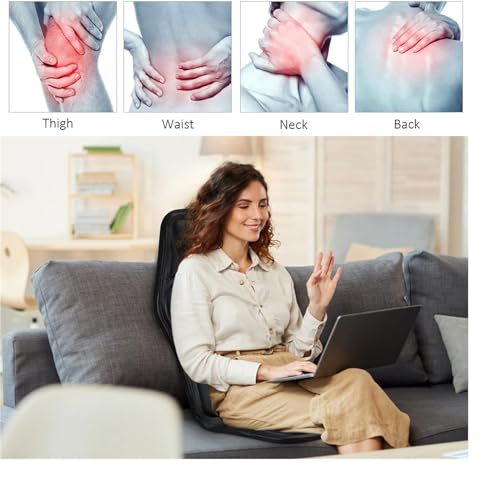 Almofada Massagem Respirável Confortável, Massageador Pescoço Nas Costas 9 Motores Vibração Assento