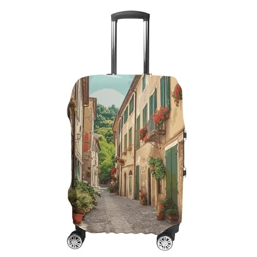 Italy Street Luggage Cover, Elastic Luggage Protector Fits 19-32in Suitcases, Washable & Anti-Scratch Suitcase Cover for Men Women M