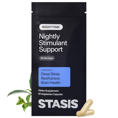 STASIS Nighttime Stimulant Support Supplement, Calm & Sleep, 25ct
