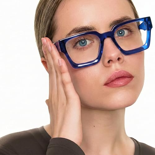 Image of livho Oversized Eyewear Frame for Woman and Men - Rectangle Fashion Glasses for Computer, Chic Preppy Frame