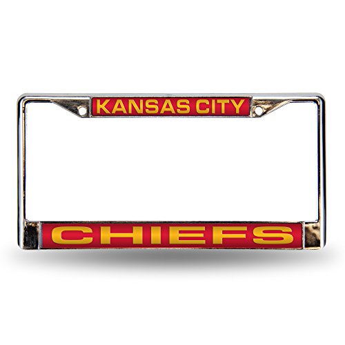 Rico Industries NFL Football Kansas City Chiefs Red Chrome Laser License Frame 12 x 6