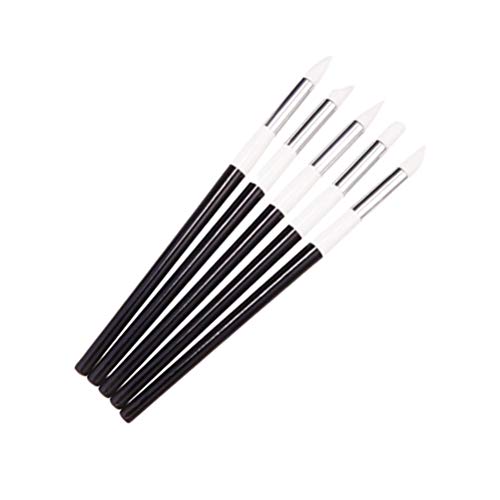 Minkissy 5Pcs Nail Polish Remover Pen Nail Art Polish Corrector Pen Nail Carving Tools For Home Shop(Black White) #TOP2