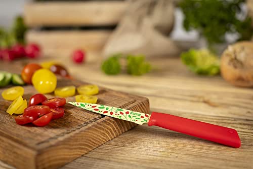 Kuhn Rikon Colori+ Non-Stick Straight Paring Knife with Safety Sheath, 4 inch/10.16 cm Blade, Rosehips by Kuhn Rikon - Image 5