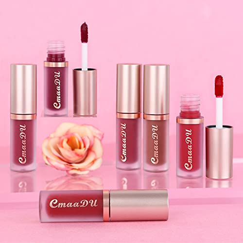 Evpct 6Pcs Dark Deep Red Purple Brown Mauve Silky Velvet Matte Liquid Lipstick Lip Gloss Set For Women Long Lasting 24 Hours Color Stay Lipstick Labiales Matte Larga Duracion Mate 24 Horas Originales #TOP6