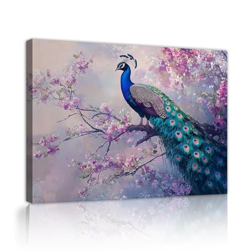 Impression sur toile paon bleu SHENGPOSTER tableau sur châssis de qualité supérieure