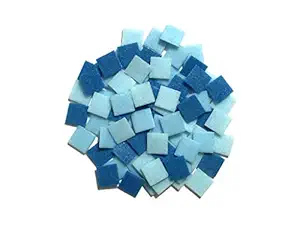 Sai Mosaic Art 20x20x4mm Vitreous Tiles for Indoor and Outdoor Projects (Aqua, 200Gm)- Pack of 65-70 Pieces