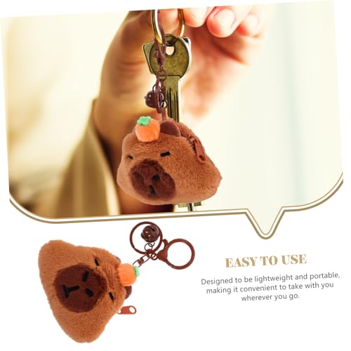 Cute Capybara Plush Coin Purse Slim Wallet Pouch for Boys and Girls Decorative Change Bag Keychain Hook3