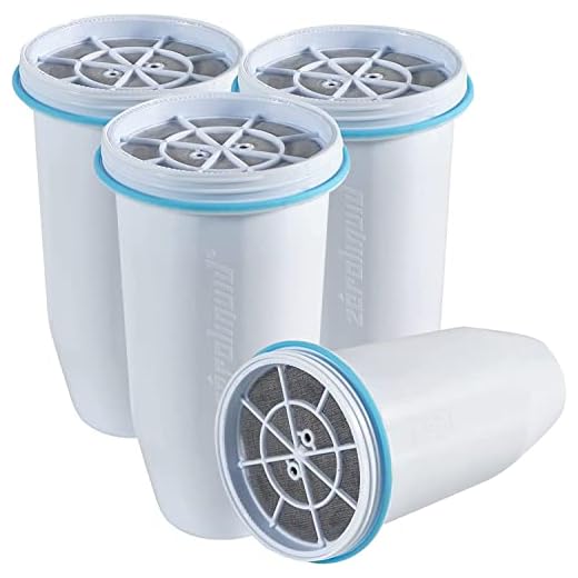 Zeroliquid ZR-001 Replacement Water Filter, Replacement Water Filters for Pitchers and Dispensers, Most Advanced 6-Stage 0 TDS System (4 Pack)